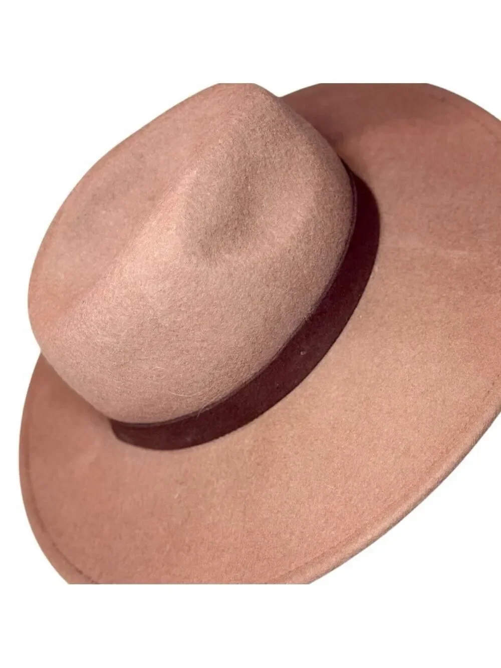 Free People Beaumont Suede Band Felt Fedora Hat One Size Beige Brown